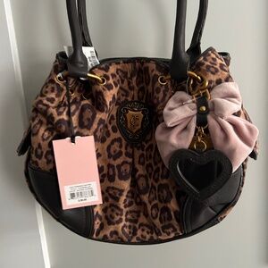 Juicy couture cheetah satchel bag